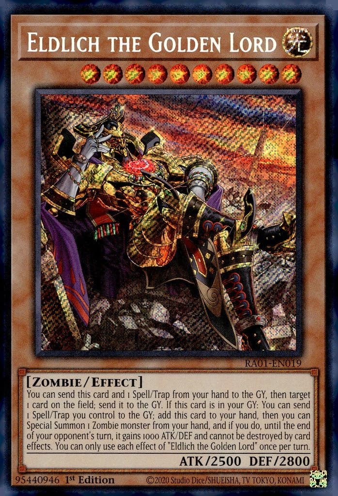 eldlich cards yugioh Amazon.com: Eldlich The Golden Lord (Alternate Art) (Secret Rare) -  RA01-EN019 - Secret Rare
