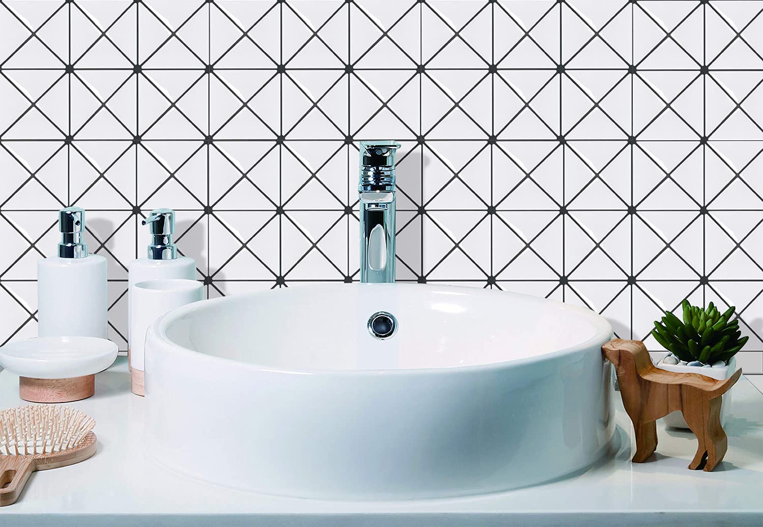 Buy HyFanStr Peel and Stick Wall Tiles Splashbacks, 12"x12" Grid Stick