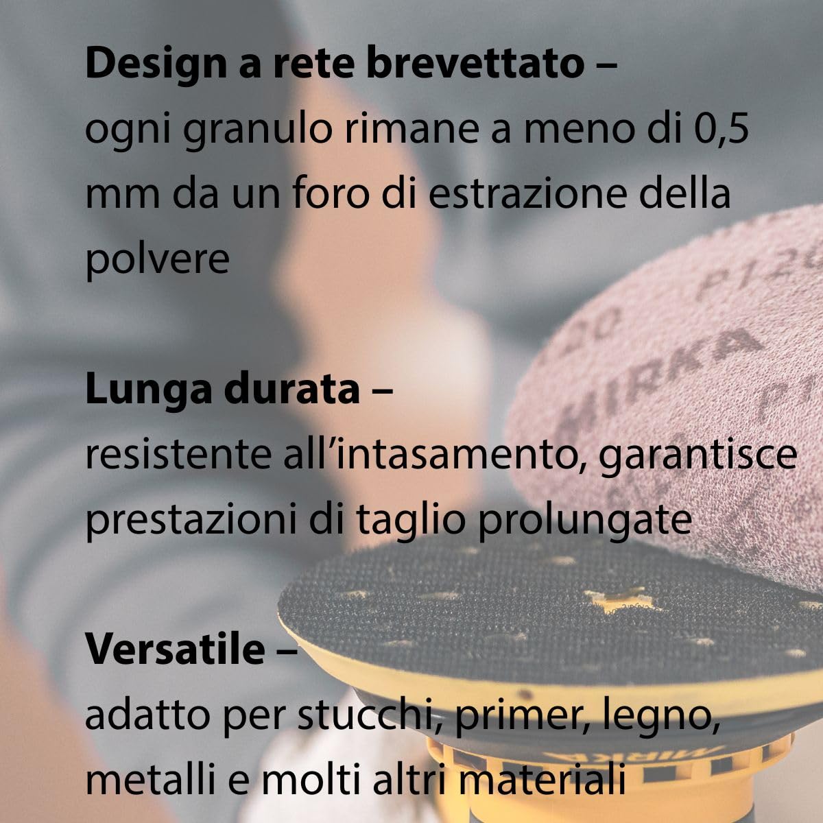 Mirka Abranet rete dischi abrasivi Ø 150 mm a strappo/grana P80 / 50 pz/per levigare legno, stucco, vernice, plastica / 5424105080