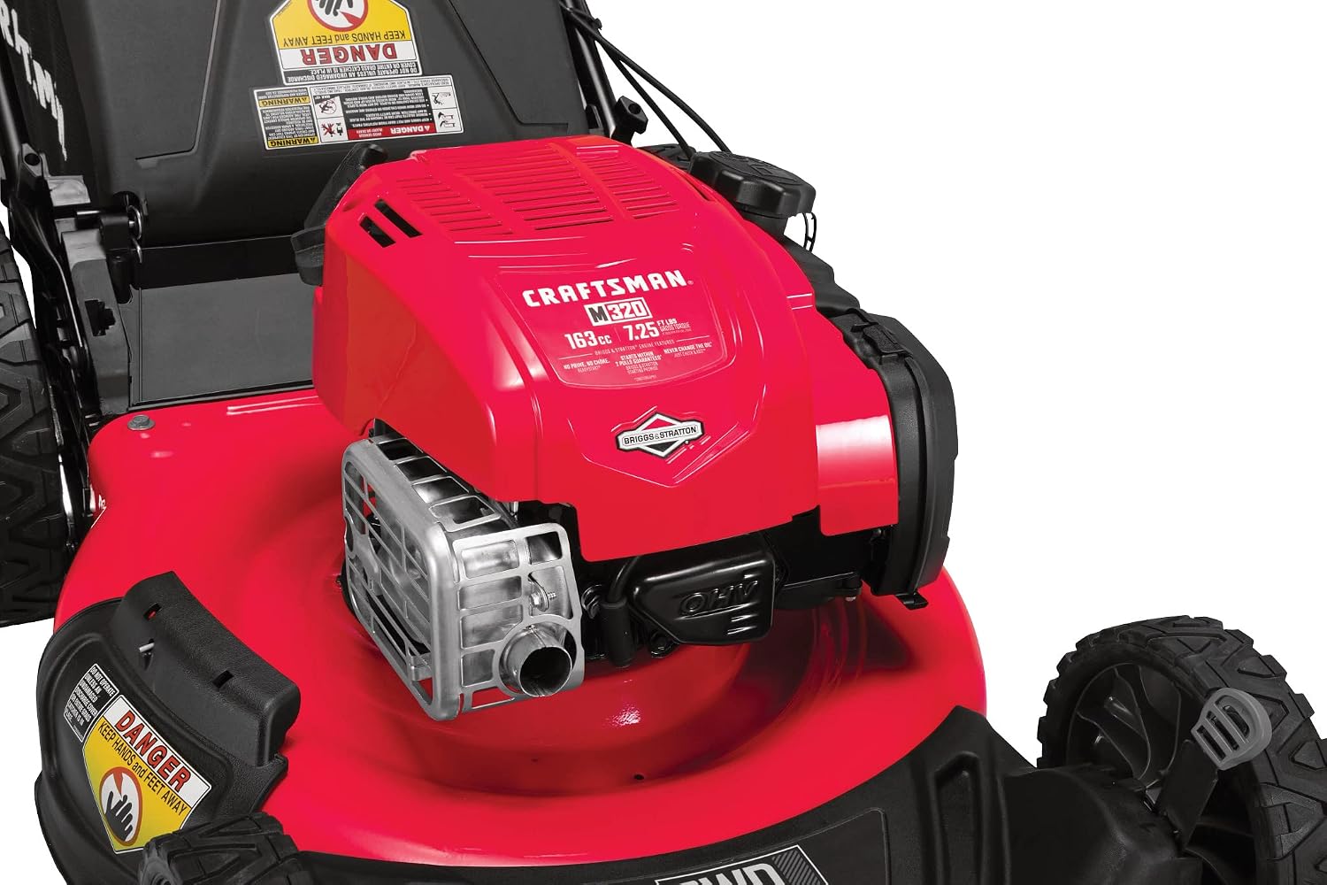 review CRAFTSMAN M320 163-cc 21-in Self-Propelled Gas Lawn Mower with Briggs & Stratton Engine, Liberty Red