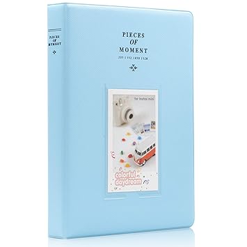 Ablus 128 Pockets Mini Photo Album for Fujifilm Instax Mini 7s 8 8+ 9 25 26 50s 70 90 Instant Camera & Name Card (Blue)