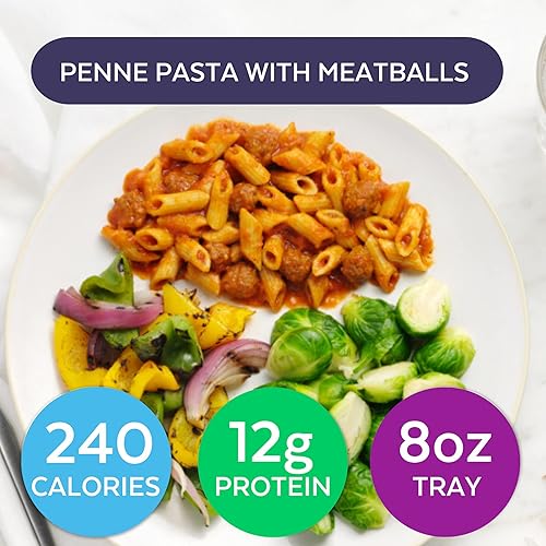 Miniatura 4 de HMR Pasta Classics Entree Bundle 1 pasta Penne con albóndigas, 1 alfredo de pollo Rotini, 2 ravioles de queso y albahaca y 2 macarrones cremosos y