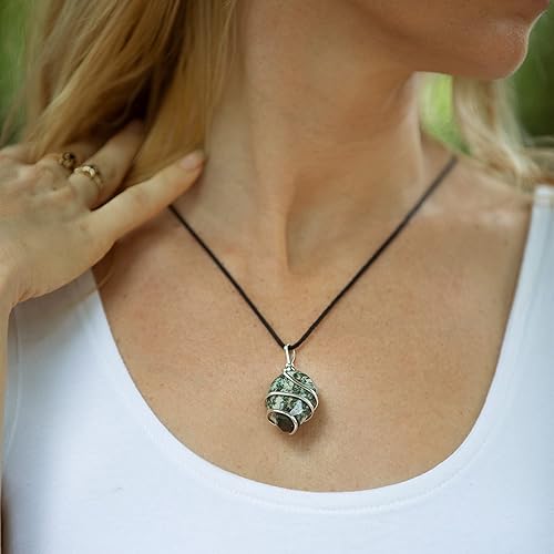 Miniatura 2 de AYANA - Collar con colgante de cristal curativo envuelto en forma de ágata de árbol para mujer, piedra de paz interior y autorreparación, chakra del