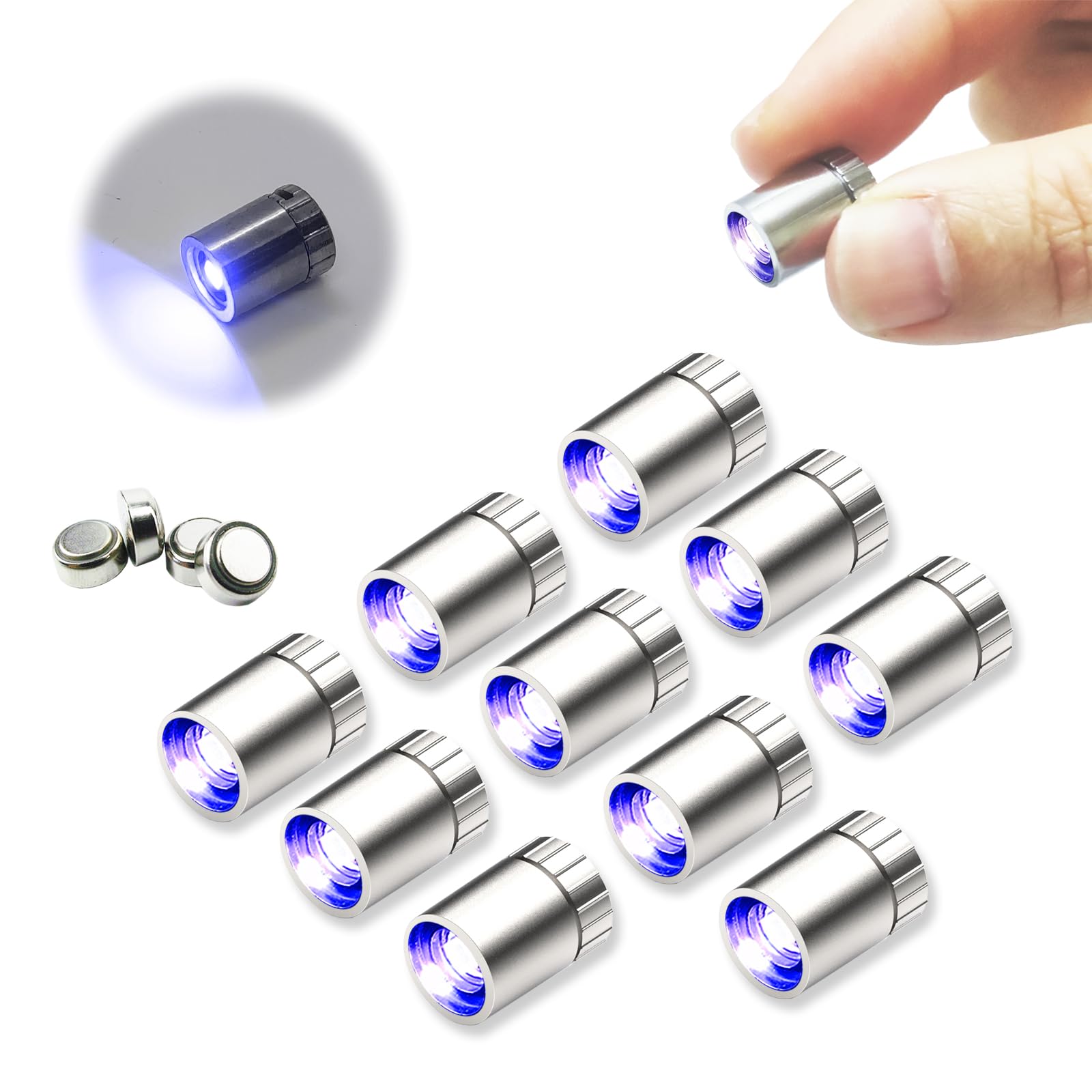 10 pcs Miniature Led Lights,Tiny Lights for Hand Craft/DIY,Miniature Lights Battery Powered, Dollhouse Light,Mini Lights for Toy Brick Building Blocks- 10 Pack (Blue)