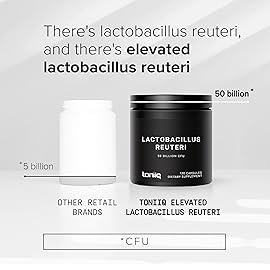 Toniiq 50 Billion CFU Lactobacillus Reuteri Probiotic 50mg per Serving - L Reuteri Probiotics - Highest CFU Count Lactobacillus Reuteri Probiotic - 120 Vegetarian Capsules - 120 Servings