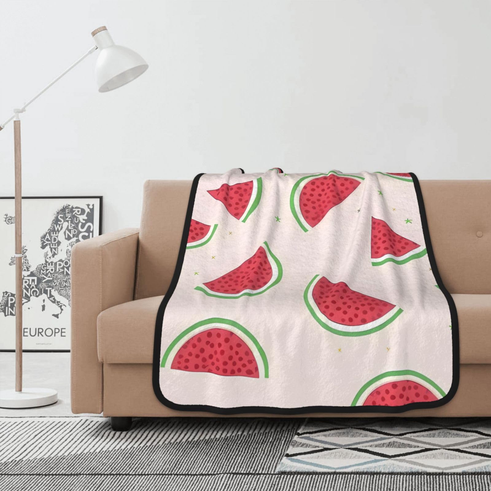 Couverture pastèque polaire douce pour soirées cocooning cosy