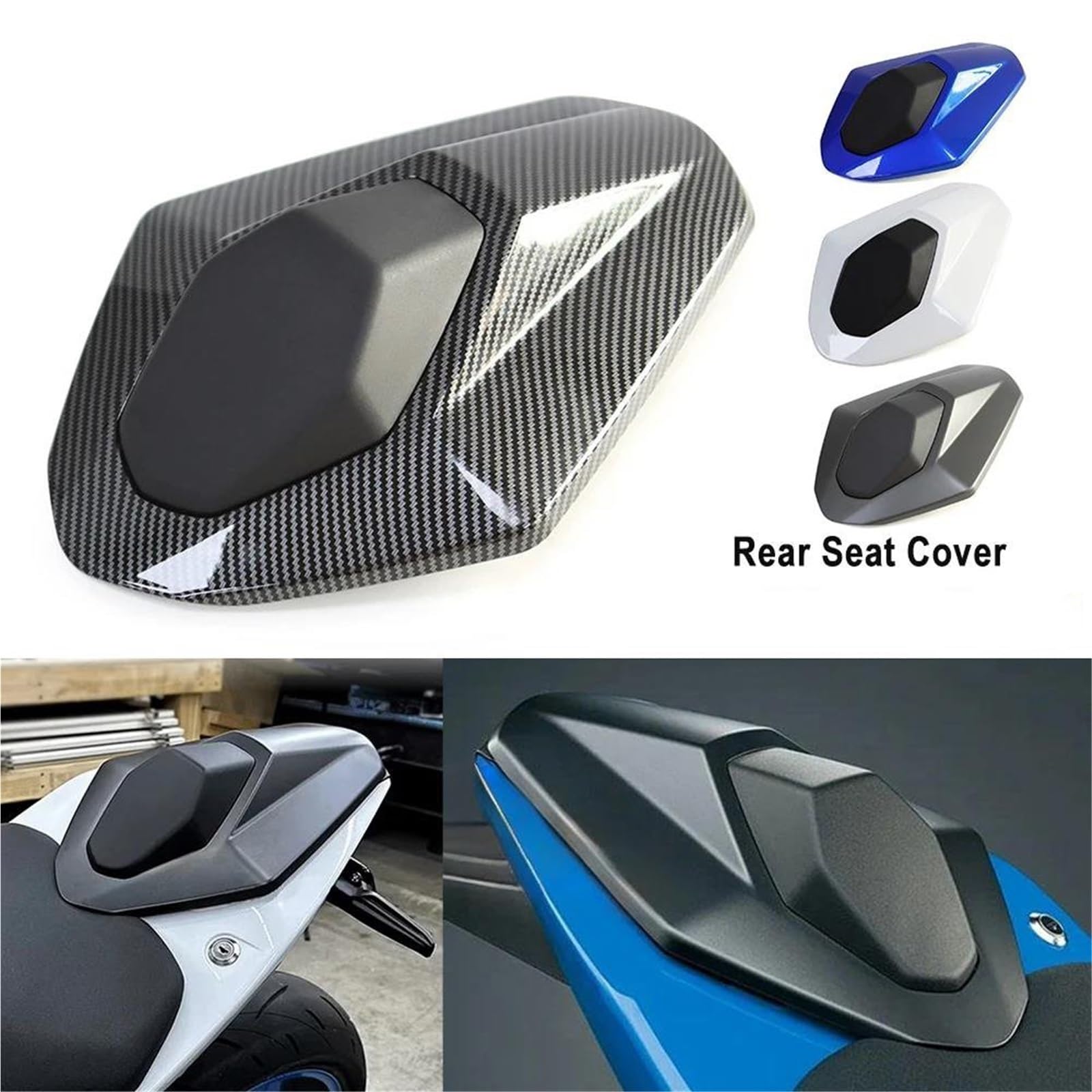 Heckzubehör Soziusabdeckung Für Suzuki GSX-8S 2023 2024 Motorrad-Soziussitzverkleidung Hinten Sitze Gugel Zubehör(Bianco)