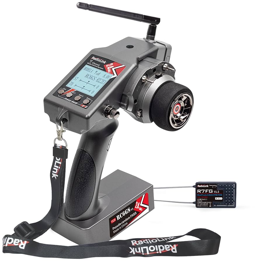 ラジコン　プロポ　RadioLink RC6GS V3 7ch受信機　クローラー Radiolink RC6GS V3 7CH Radio Transmitter R7FG Receiver Gyro