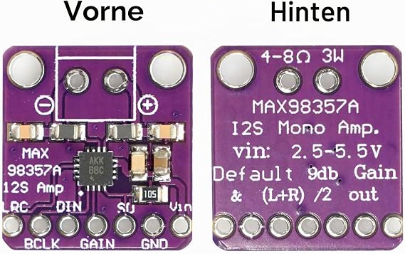 MAX98357 I2S 3W Class D Audio Amplifier Module AYWHP 3 Pieces DAC Decoder Module Audio Board I2S DAC Decoder Breakout Module Filterless Audio AMP Board for Arduino