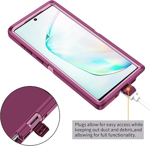 Miniatura 12 de Funda para Galaxy Note 10 Plus, a prueba de golpes, a prueba de caídas, a prueba de polvo, protección de cuerpo completo de 3 capas, funda rígida