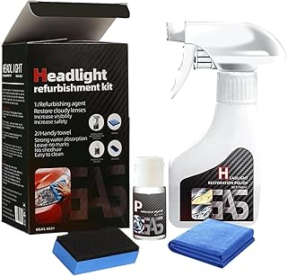 Automotive Headlamp Restoration Fluid Kit, Upgrade Headlight Restoration Kit, Multifunctional Car Headlight Polishing, Headlight Cleaner and Restorer Coating Kit for All Vehicle Types
