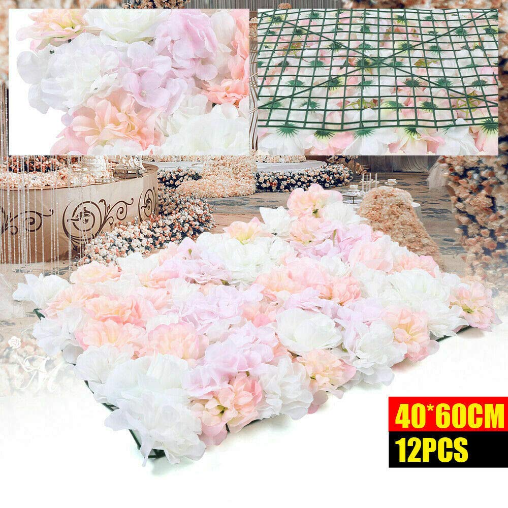 DIFU 12x Künstliche Blumenwand Rosenweand Kunstblumen Blumenkunst Garten Hochzeitsort Dekor Rosenwand Hintergrund Dekoration DIY die Dekorationen