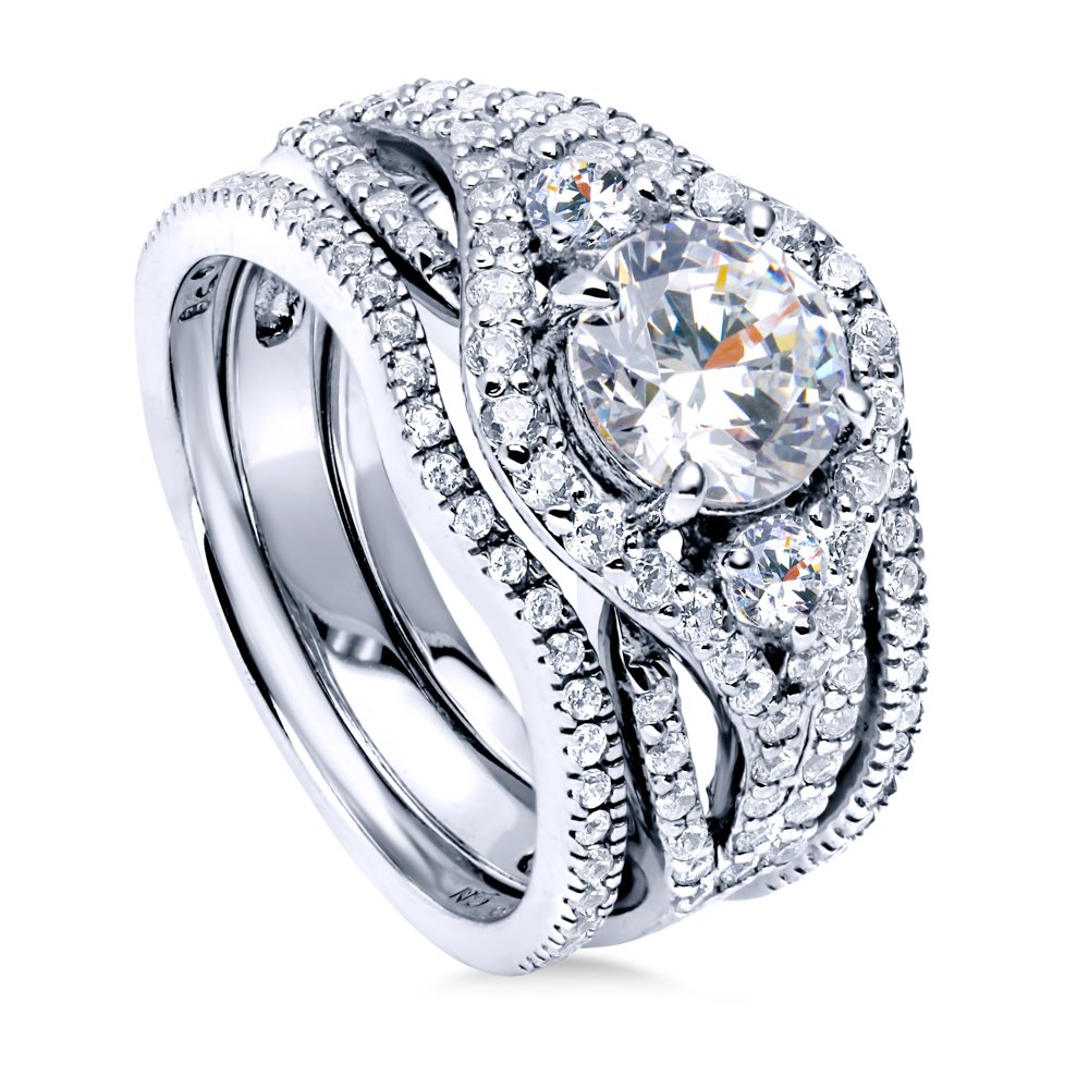BERRICLE 3-Stone CZ Ring Set