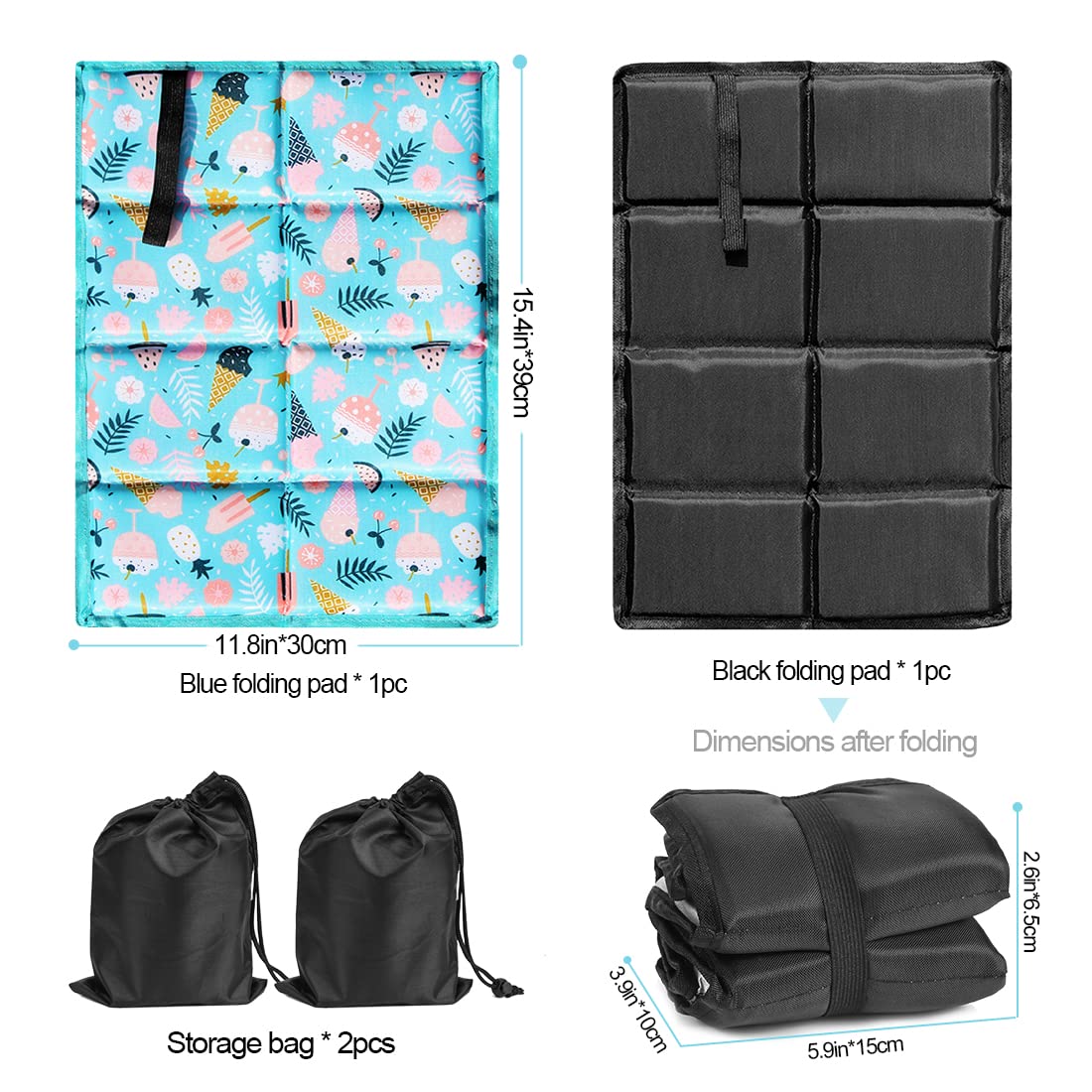 Coussins De Chaise Pliables Pour Camping – Lot De 2, Étanches Et Légers | Parfaits Pour Randonnée, Pique-nique, Voyage