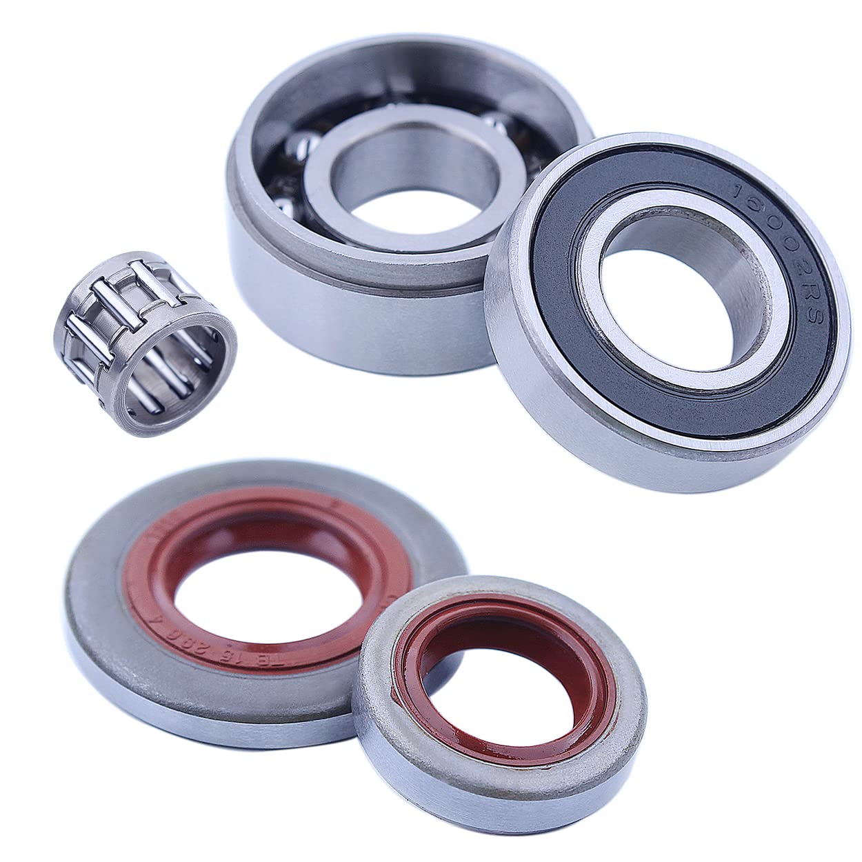 DUNLAP Kit de Jaula de Aguja de Sello de Aceite de cojinete de cigüeñal MS240 MS260 Apto for Stihl 024 026 Pro AV, Piezas de cigüeñal de Motosierra 1121 0300 405