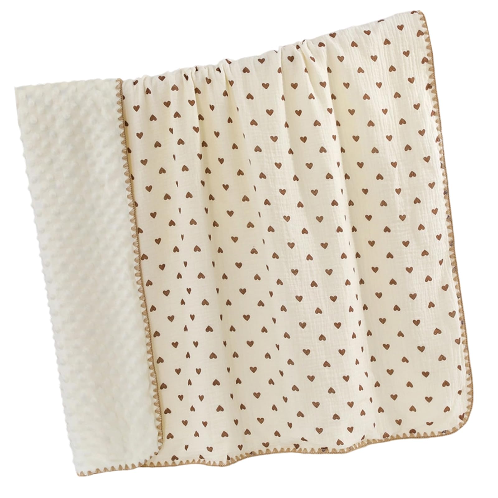 Elnwnnkc Super Soft Gauze Blanket with Dotted Fleece Backing Breathable Cotton Baby Swaddles Wrap Throw Blanket for Infant Baby Swaddles