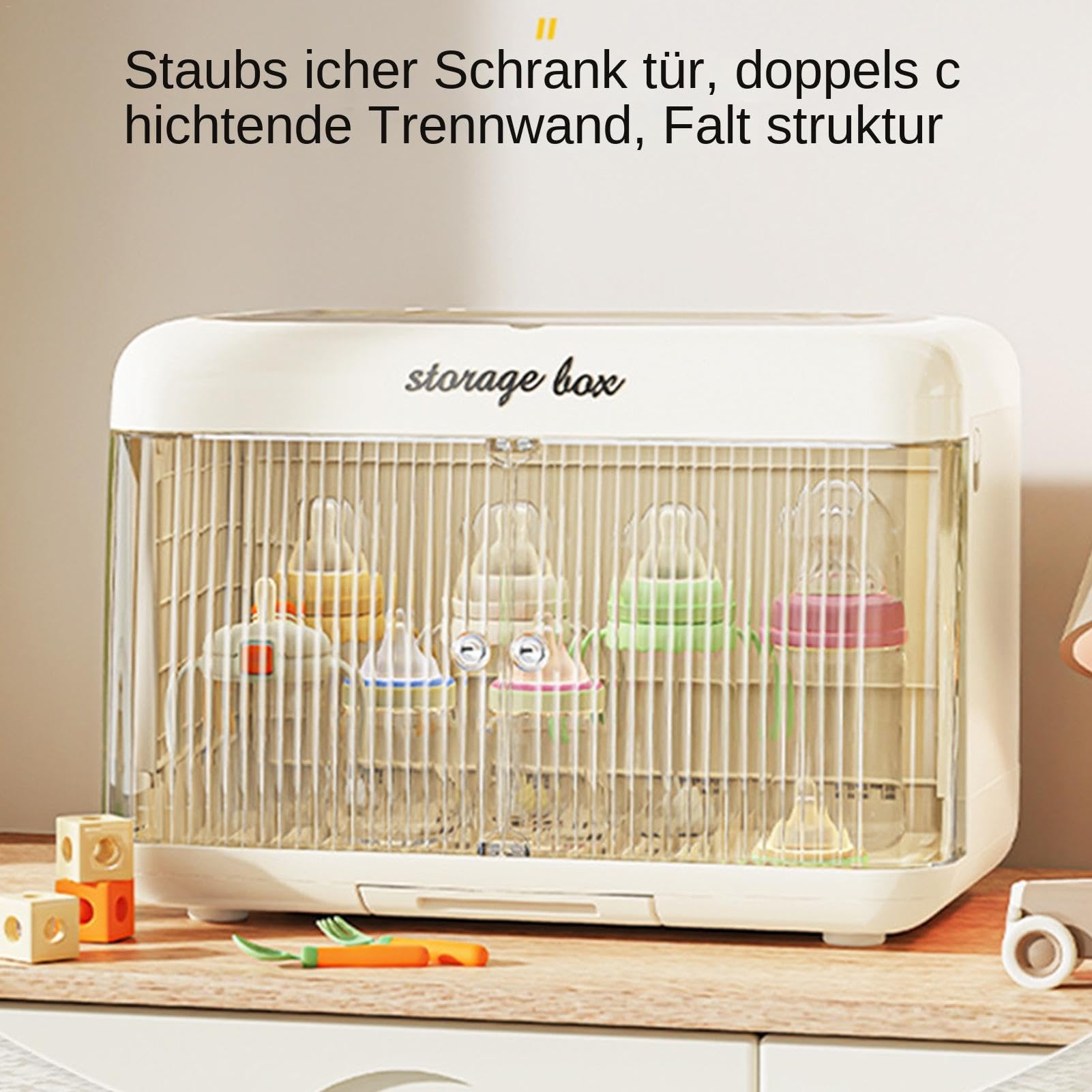Flaschen-Organizer Baby,Babyflaschen-Organizer | Großer Behälterhalter, Organizer, Aufbewahrungsbox mit Abtropffläche,Flaschenaufbewahrungsbox, transparenter Flaschenständer, Trockenhalter für die Arb