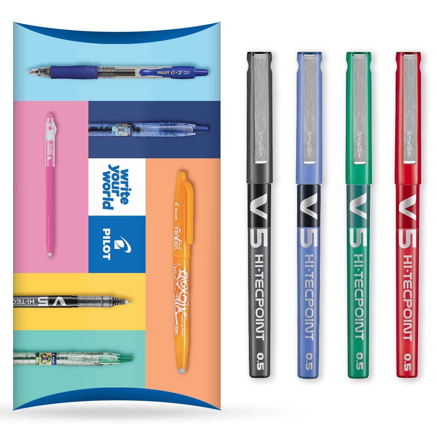 Penne Pilot V5 - Confezione Da 5 A Inchiostro Liquido, Punta 0.5mm Per Scrittura Precisa - Foto 6