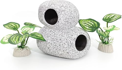 Decoraciones de acuario de peces, piel de cueva con ventana de visualización para accesorios de pecera Betta