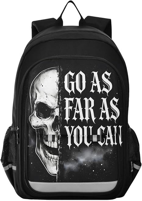 ALAZA Skull Backpack Bookbag Laptop Notebook Bag Casual Travel Trip Daypack for Women Men Fits 15.6 Laptop