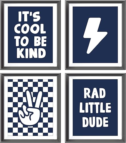 Póster retro a cuadros con texto en inglés "Preppy Lightning Peace" para decoración de habitación de niños y adolescentes, decoración divertida de