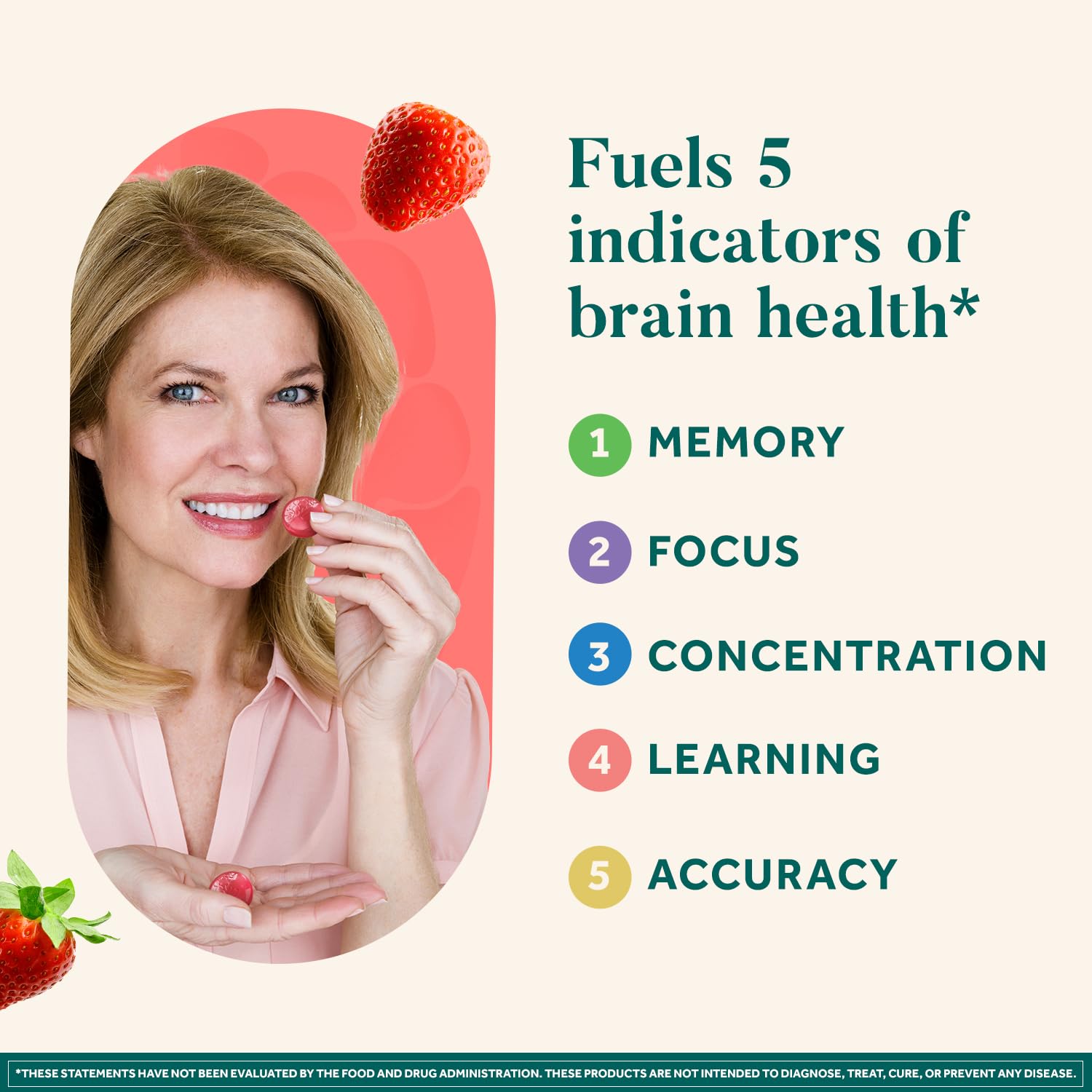 NEURIVA Original Brain Supplement for Memory, Focus & Concentration with Clinically Tested Nootropics Phosphatidylserine and Neurofactor, Strawberry Flavor, 50 Gummies (2 Pack) — Amazon image 2