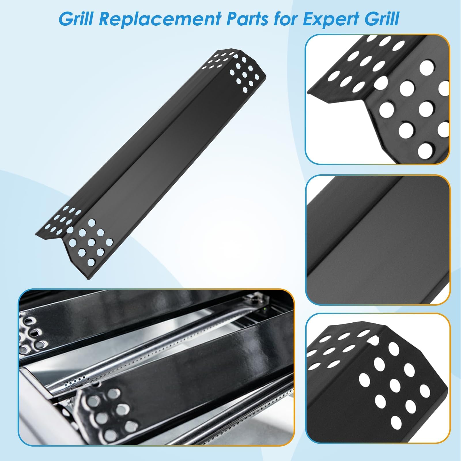 Kit de piezas de repuesto para parrilla Expert de 4 quemadores 720-0789H, protector térmico y kit de quemador para piezas de parrilla Expert 720-0789H, piezas de repuesto para parrilla