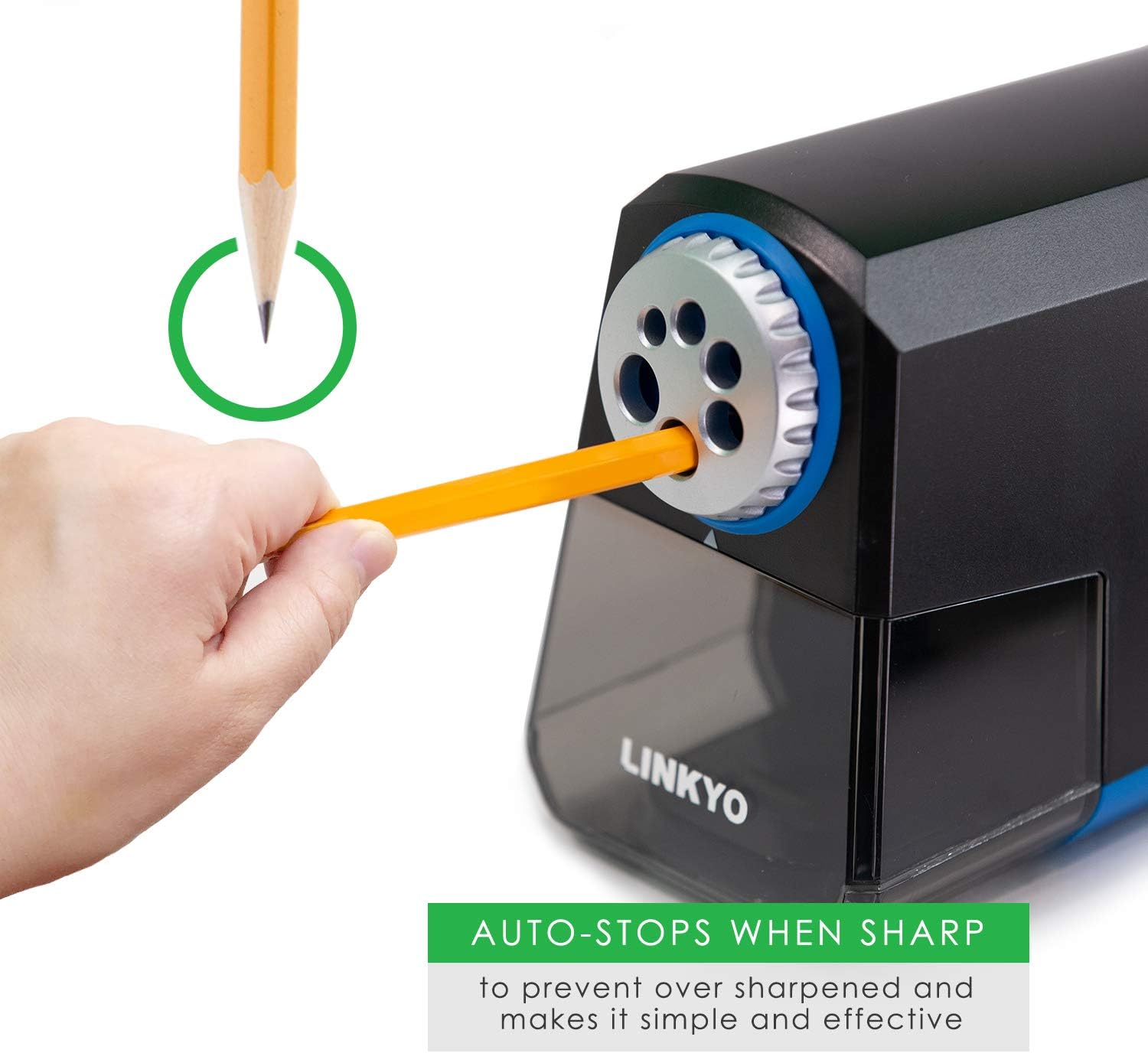 LINKYO Electric Pencil Sharpener Pro (Heavy Duty, Black) : Office Products