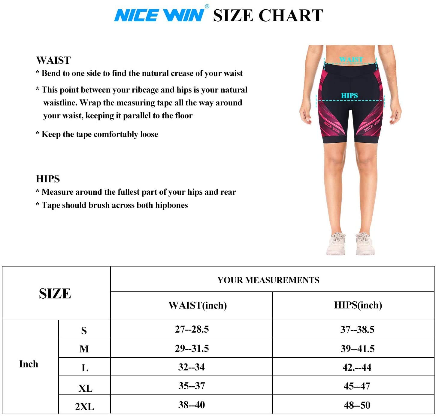 NICEWIN Pantaloncini da Ciclismo Donna Pantaloni Bici Sportivi 3D Gel Imbottiti Asciugatura Rapida per MTB Mutande Bicicletta