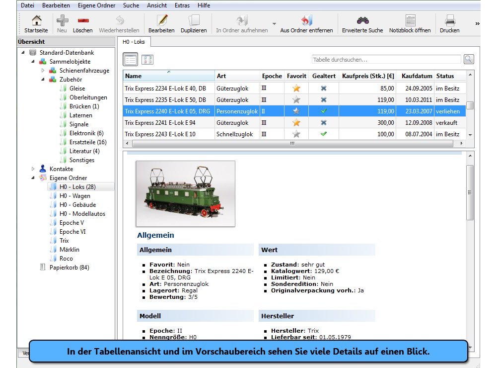 Stecotec Modellbahn-Verwaltung Software Katalog Datenbank Zubehör