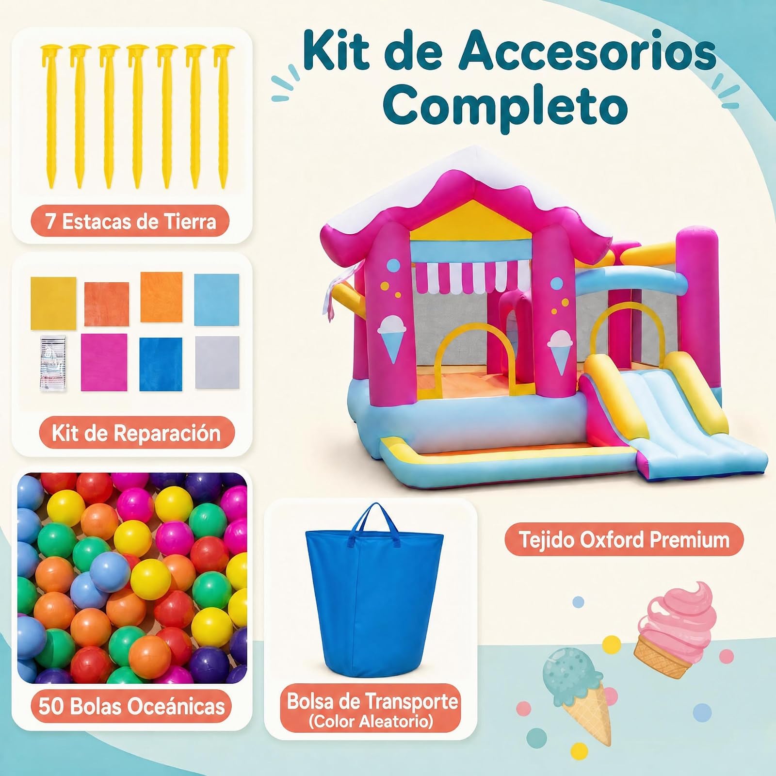 GOPLUS 4 en 1 Castillo Hinchable Infantil para Exterior