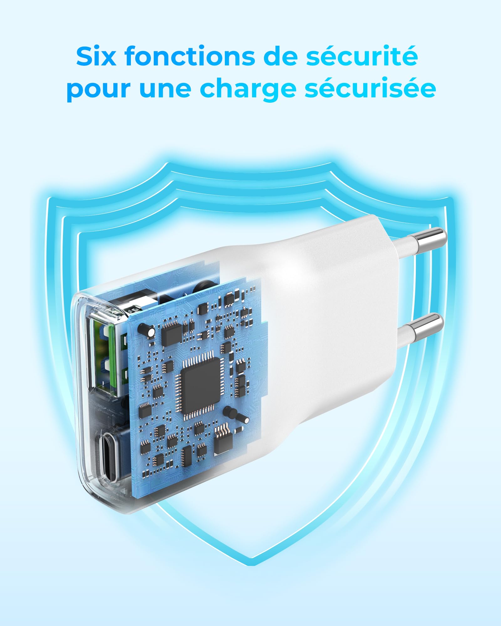 TOPADRE Chargeur USB C 20W, Adaptateur secteur USB C multiple pour iPhone 17/17Air/16 Pro/16 Pro Max/16 15 14 13 12 11 Pro Max X XS, Chargeur rapide pour téléphone, Prise de charge, Adaptateur de char