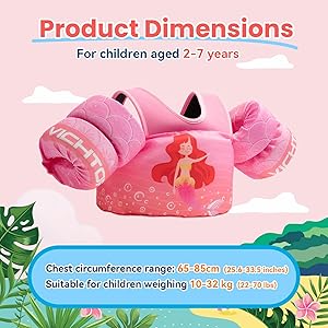 Toddler Puddle Floaties Jumper for 20 30-50 Pounds, Kids Swim Vest Jacket with Adjustable Strap, Beach Sea Pool Toddler Swimming Floaties Jacket for Kids Age 2 3-5 6 7 Years Old