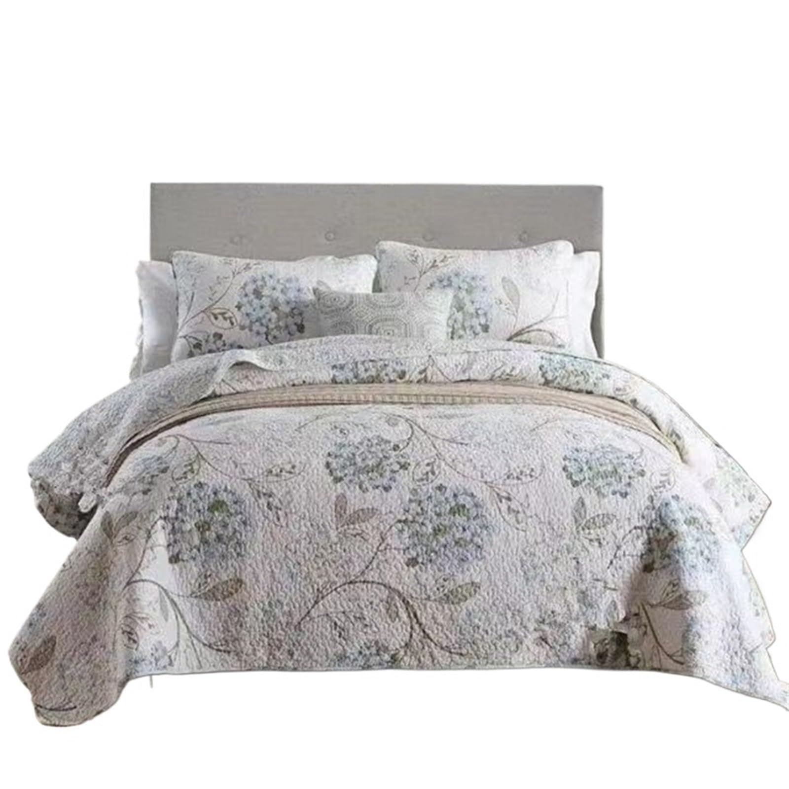 DAJGRHE Bedspread Cotton Quilted Bed Cover Queen Size Retro Bedding Set Coverlet Blanket Pillowcases(Burgundy,230x250cm 1pcs)