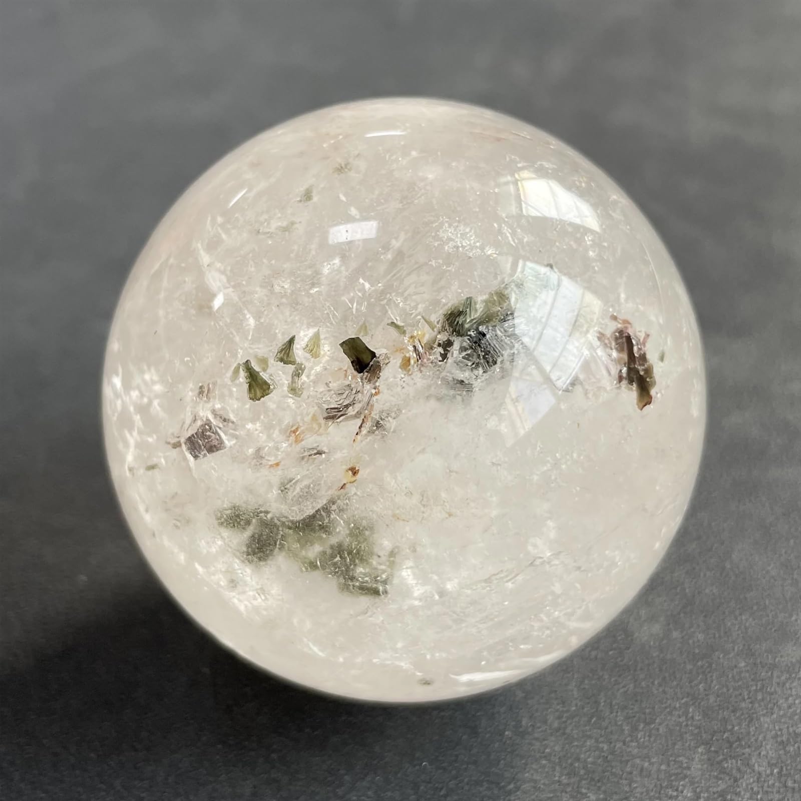 ICXLPMC Stone Green Phantom Ball Polished Quartz Crystal Room Decoration Home Decor