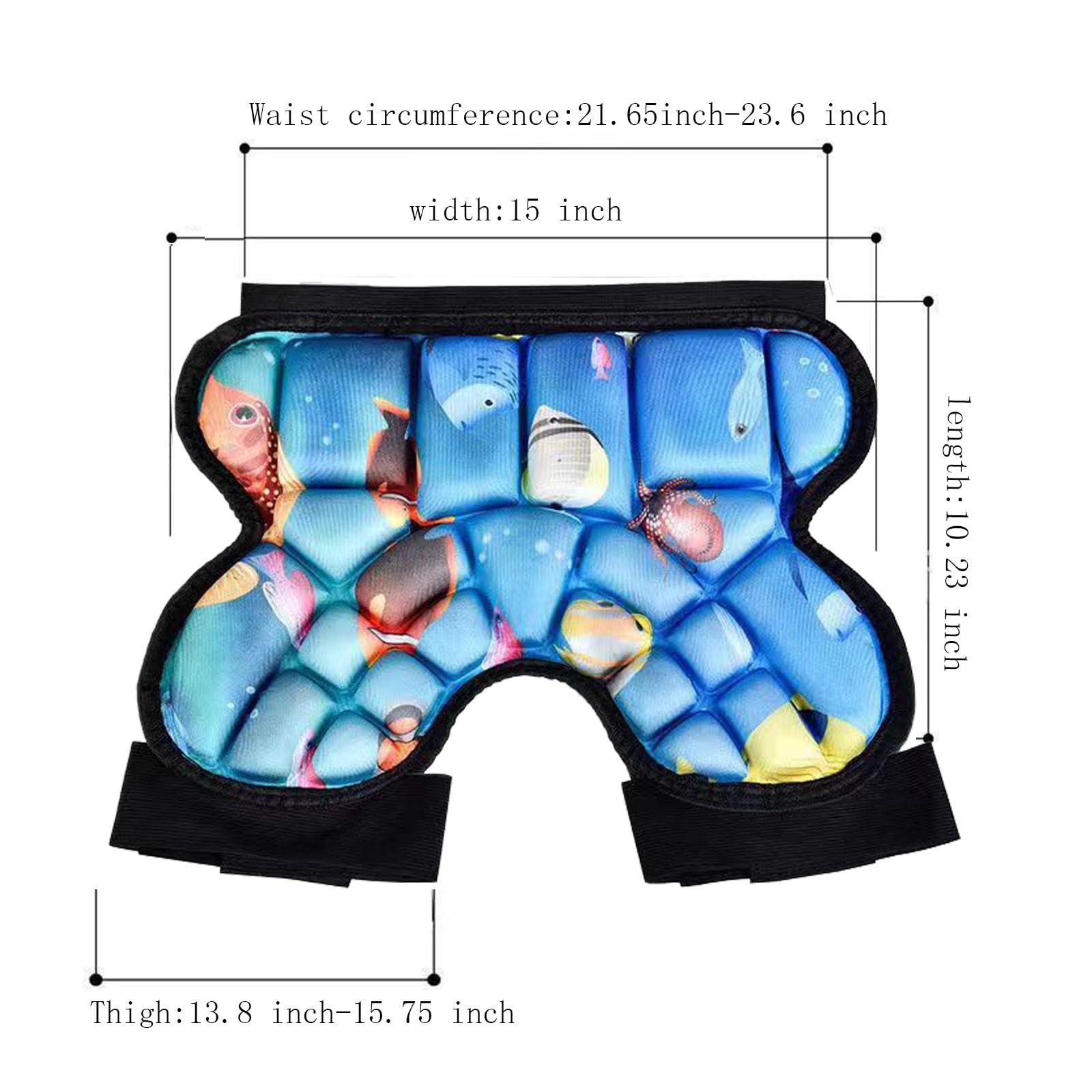 vividstarry Kids Butt Hip Protection Shorts Pants Pads 25 mm Thick Bum Protector Pad for Ski Skate Snowboard Roller Ice Skating Skiing Skateboarding Cycling Anti Slip Padded (3-7 Years Old) (Blue)