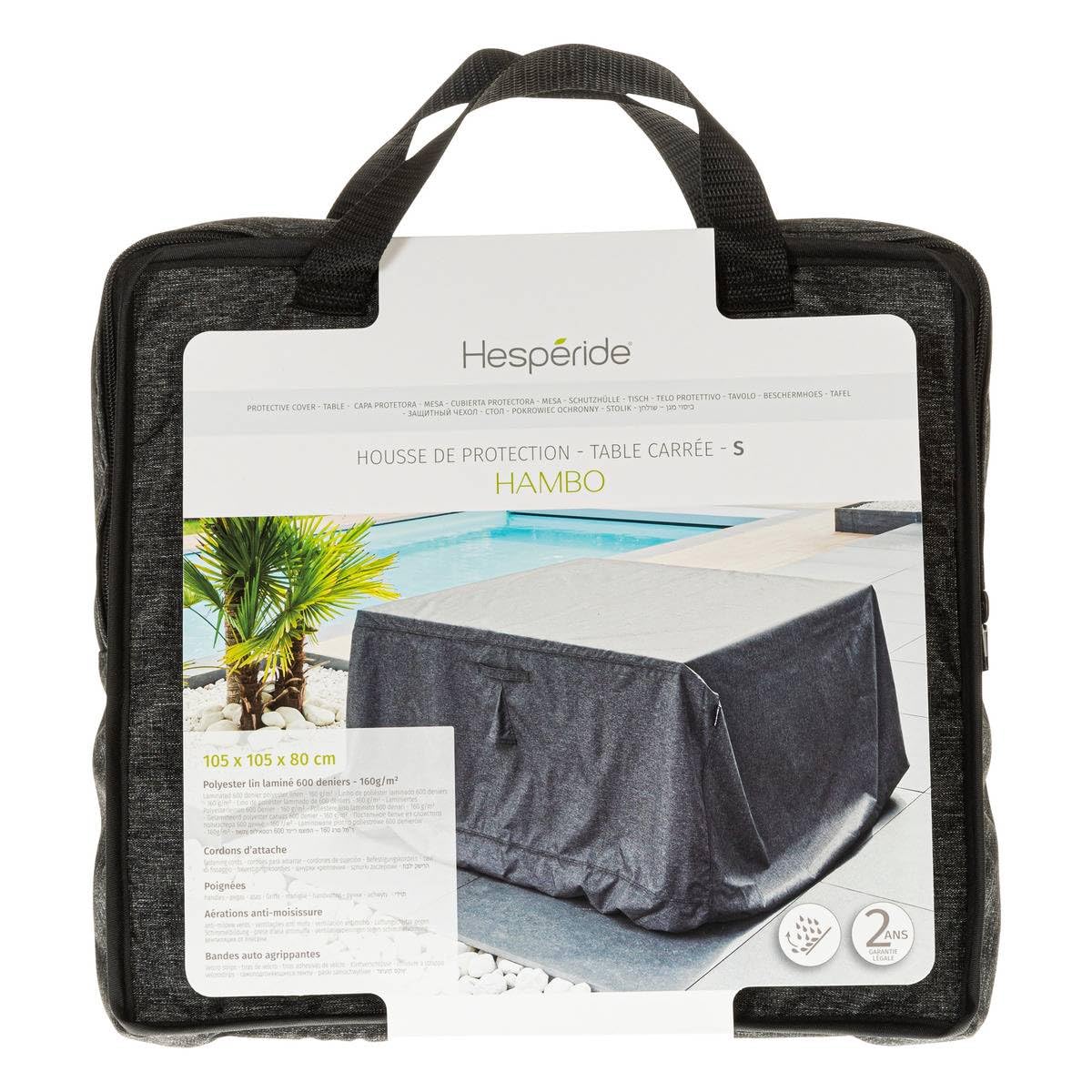 Hespéride - Housse de Protection hambo pour Table carrée s 105x105x80cm en Polyester