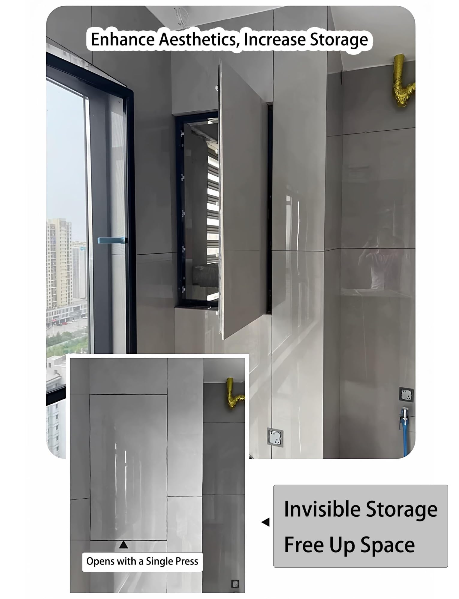 Panel de puerta de acceso invisible para azulejos, chapa de piedra y paneles de yeso, cubierta de metal resistente para fontanería, rociadores de incendios, HVAC, diseño de 3,5 cm de grosor