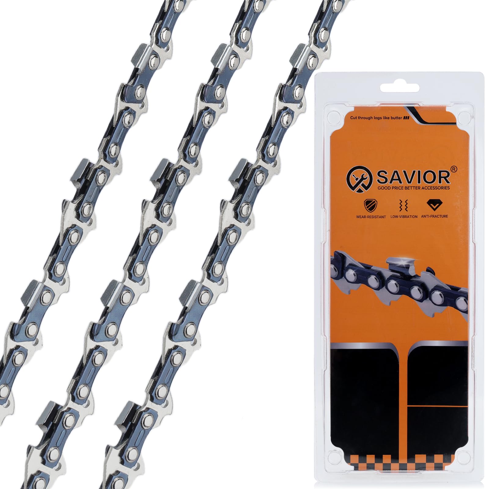 SAVIOR Sägeketten cm Schwert, Vollmeißel kette Kompatibel mit Husqvarna Dolmar Makita Oregon und mehr(3 Stück)