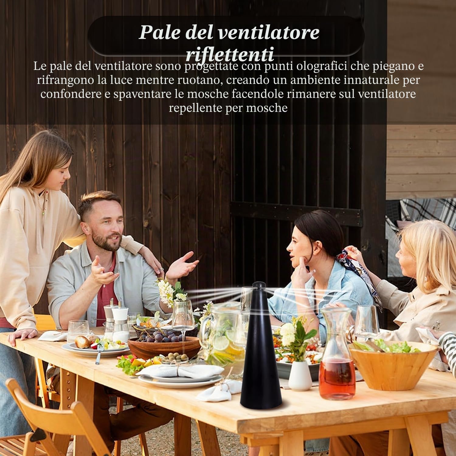 Repellente per Mosche, 2 x Ventilatore Repellente Portatile da Tavolo, Scacciamosche Elettrico con Gancio, Ventilatore Anti Mosche, Scaccia Mosches da Cibo.