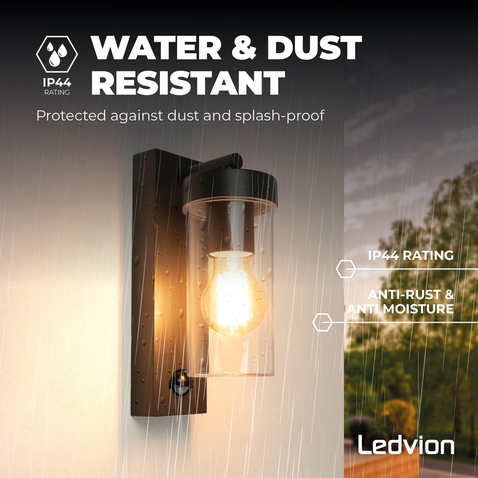 Applique Moderne D'Extérieur - Ledvion - Éclairage Mural - Noir