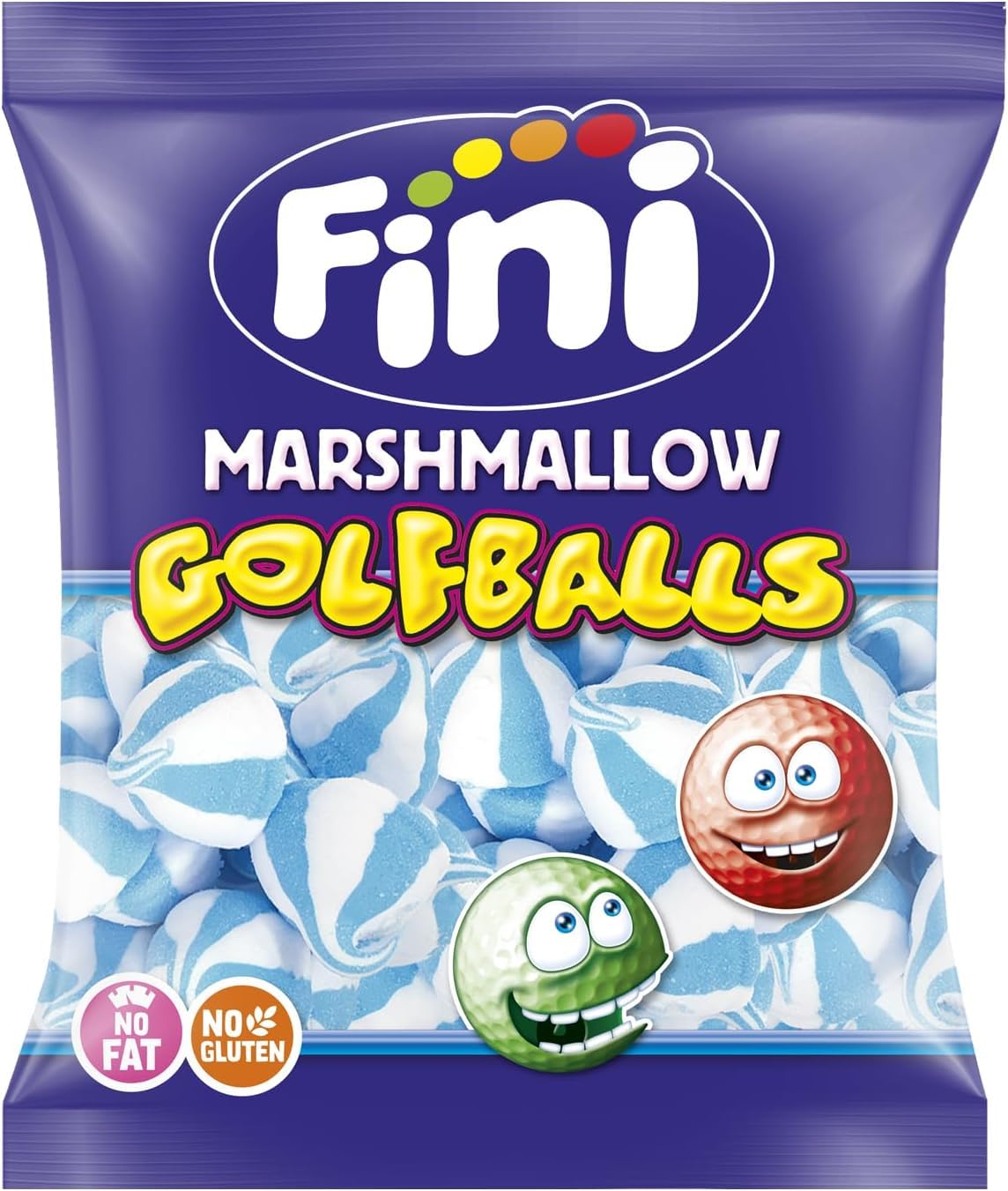 Fini - Finitronc Gorro Duende | Marshmallow Golfballs | Sabor Frambuesa | Bolsa de 1kg | Chuche Ideal para Eventos, Cumpleaños, Halloween o Navidades (Paquete de 6)