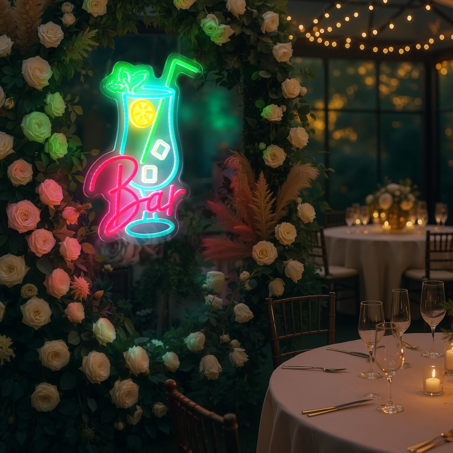 Cocktails Neon Sign LED Cooktail Wall Light - USB Dimmable Bar Decor for Home Bar Pub Cafe - Man Cave Party Art - Image 4