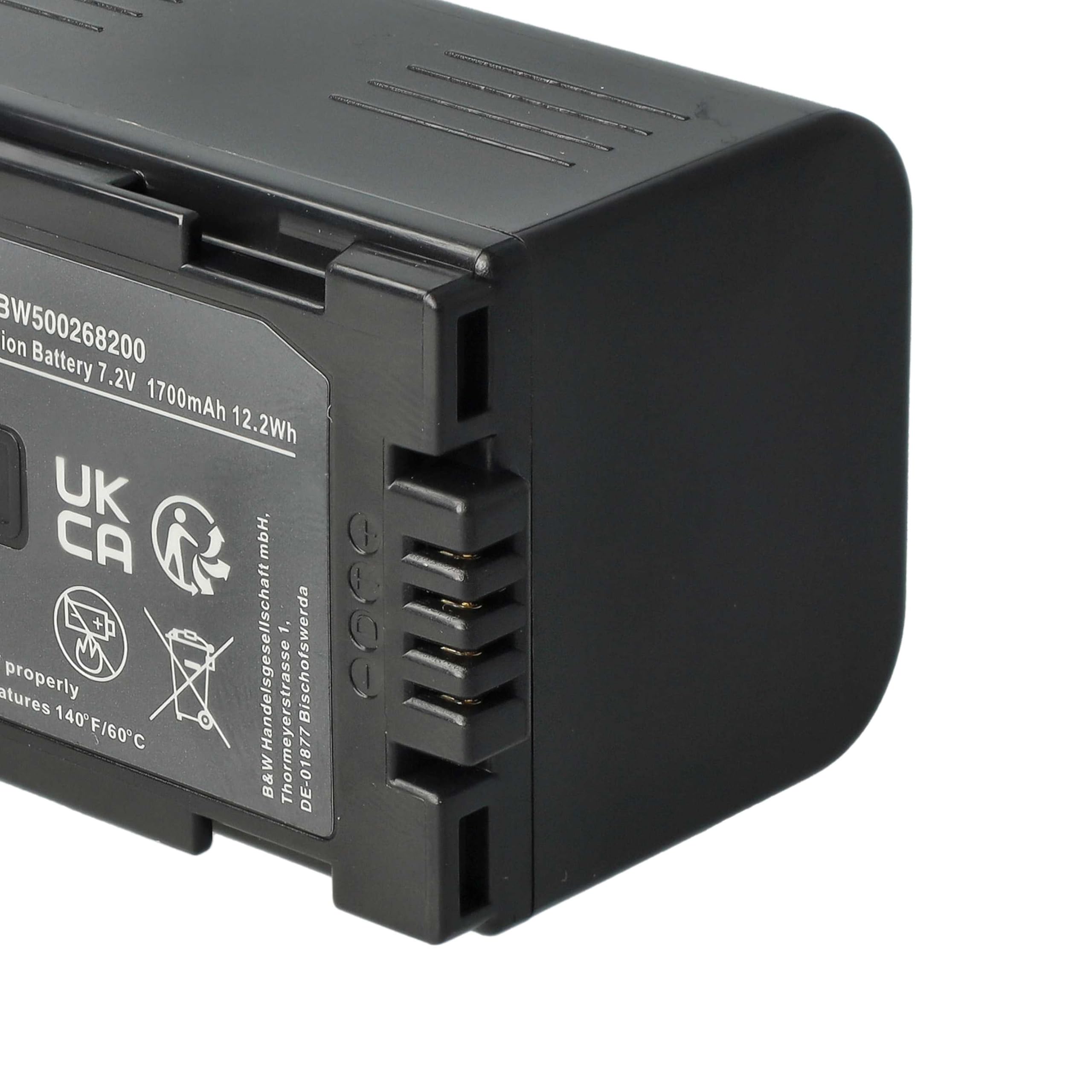 vhbw 1x batteria sostituisce Panasonic CGP-D320E/1B, CGR-D08, CGR-D08A, CGR-D110, CGR-D120 per videocamera camcorder (1700mAh, 7,2V, Li-Ion)