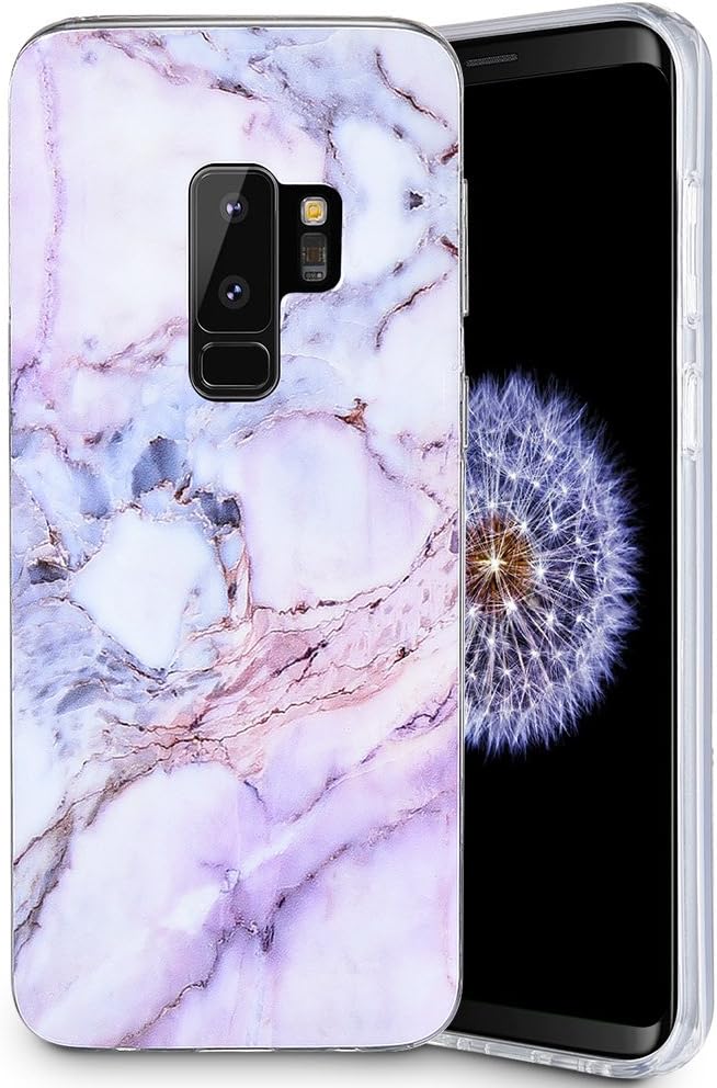 Caka Galaxy S9 Plus Case, Galaxy S9 Plus Marble Case Slim Anti Scratch Shockproof Luxury Fashion Silicone Soft Rubber TPU Protective Case for Samsung Galaxy S9 Plus (Pink)