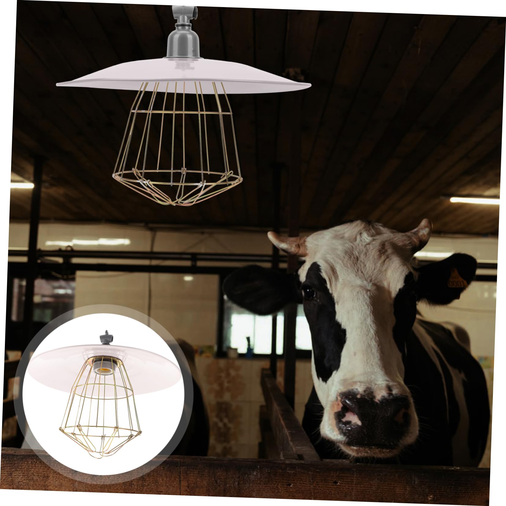 Lampada Riscaldante per Animali in Ferro Bianco, Sicurezza