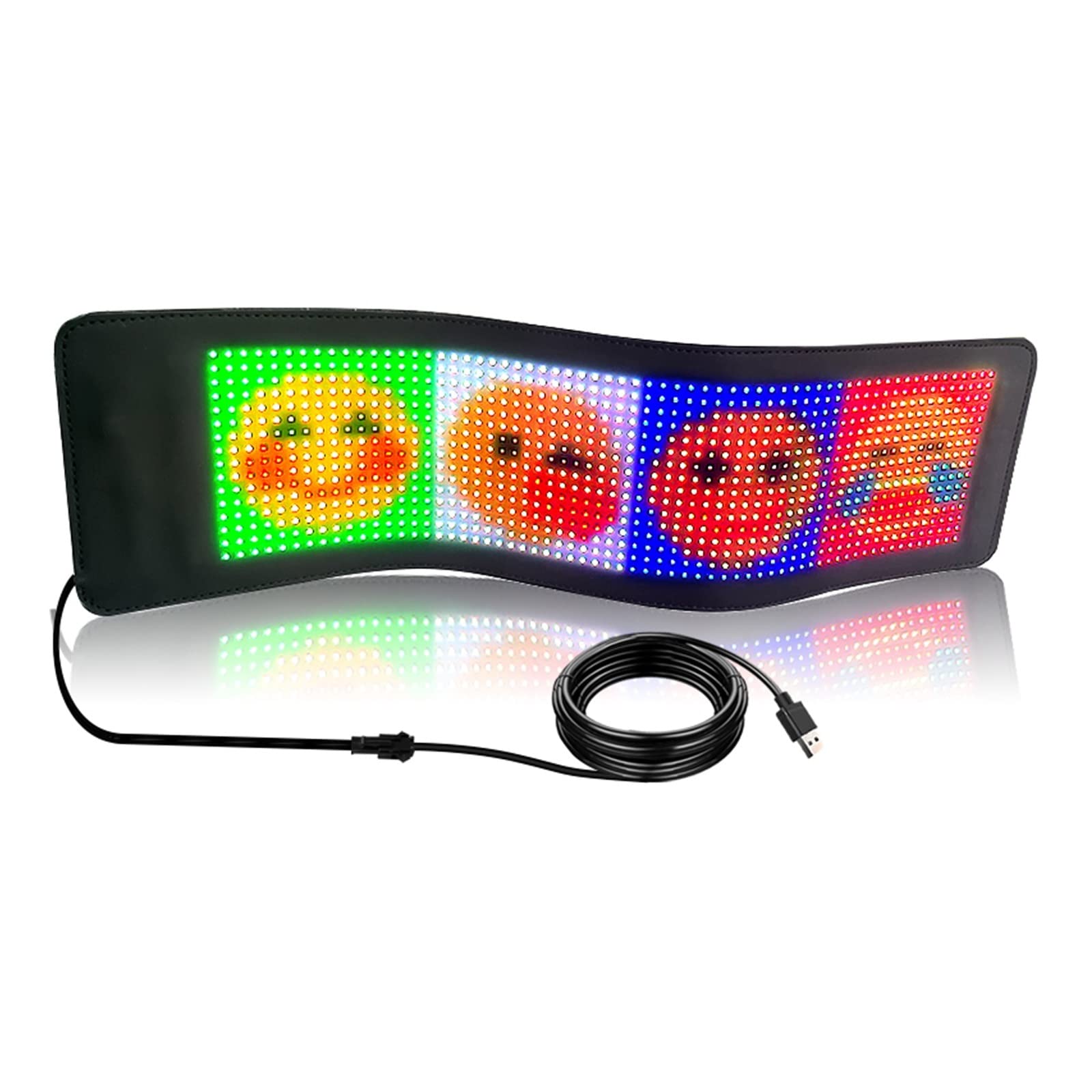 Panel LED Elastyczny ekran reklamowy LED Wzór DIY Tylne okno samochodu Led Przewijany wyświetlacz napisów USB Przednia szyba Elektroniczne światło ekranu do samochodu, baru, hotelu, ciężarówki(1664RGB