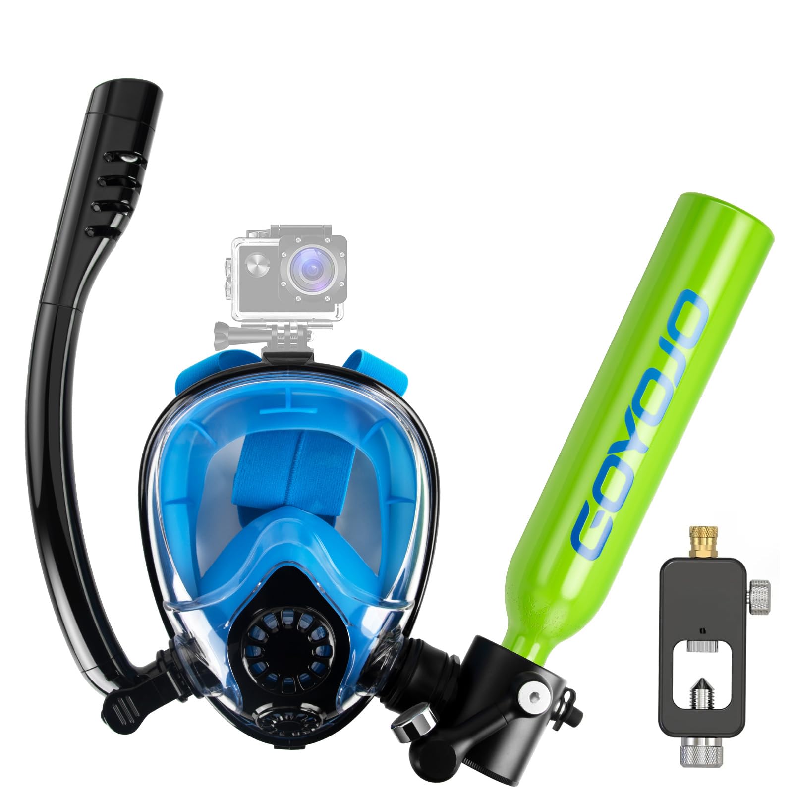 呼吸器セット マスク タンク付き Amazon | GOYOJO ダイビングタンクとシュノーケルマスクコンボ