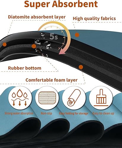 Miniatura 2 de Tapete de secado de platos para encimera de cocina tapete de café súper absorbente, tapete de cocina para secar platos, tapete de cocina para secar