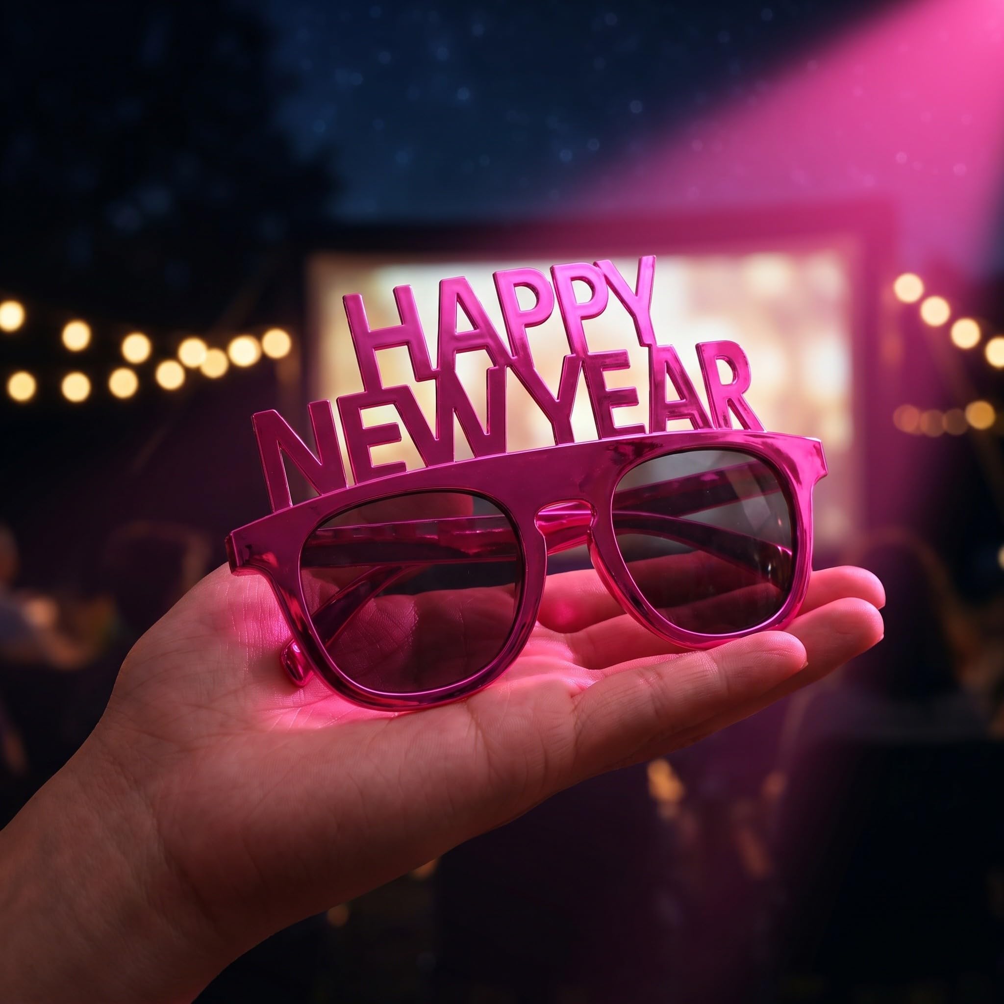 Lurrose 4 gafas de sol de Feliz Año Nuevo, accesorios para fotos de fiesta